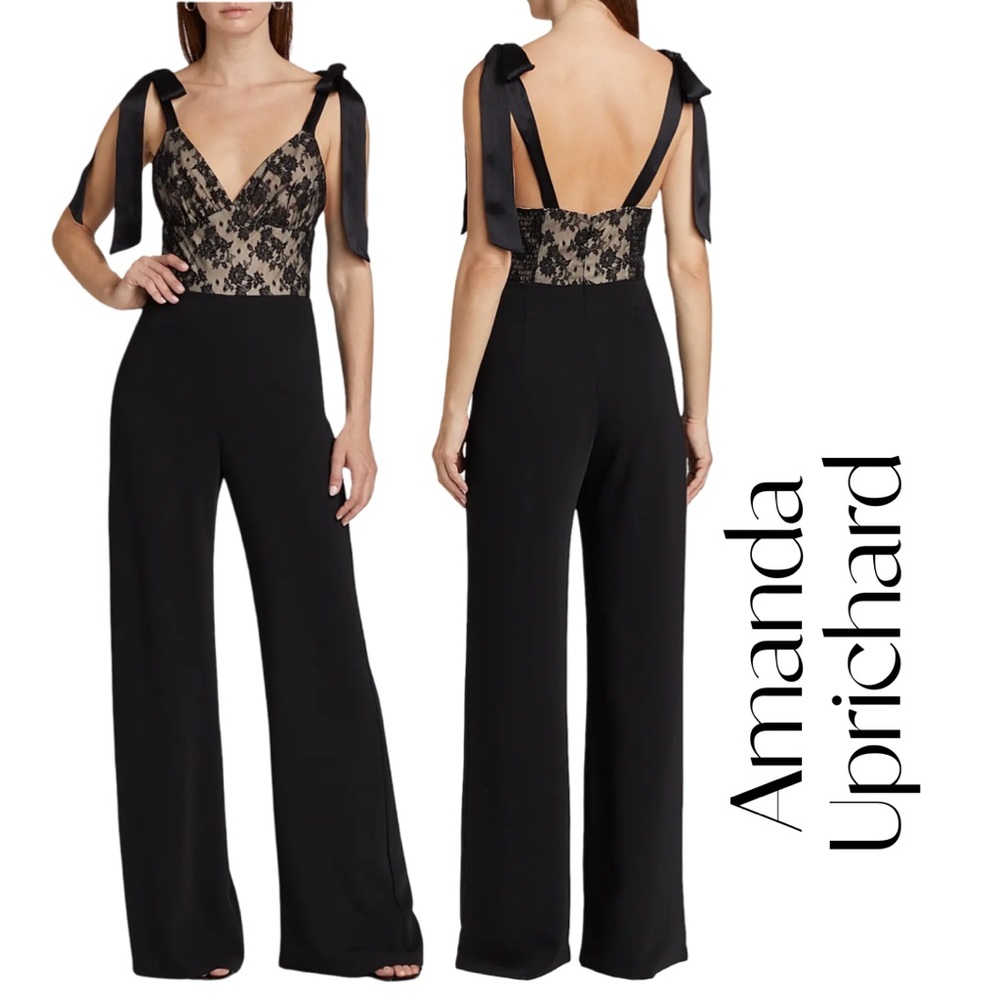 Amanda Uprichard Black and Lace Jumpsuit Sz S NWT